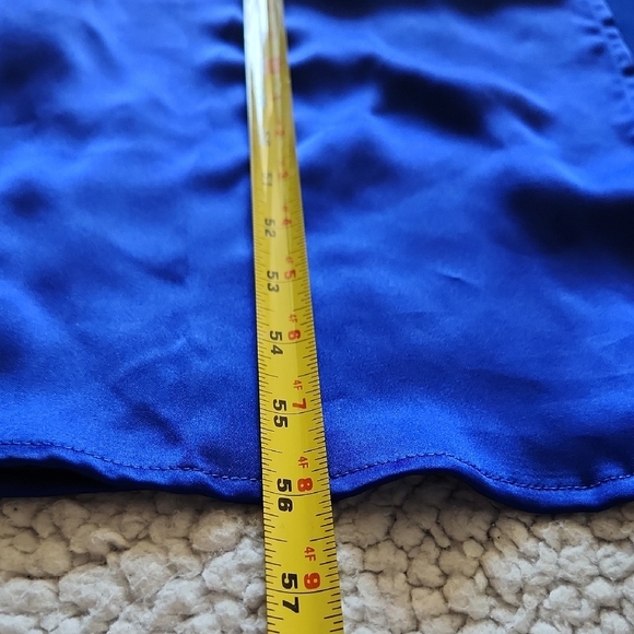 Forever 21 Royal Blue Maxi Slip Sheath Dress Cami Straps High Slit Sz L NWT - Picture 13 of 16